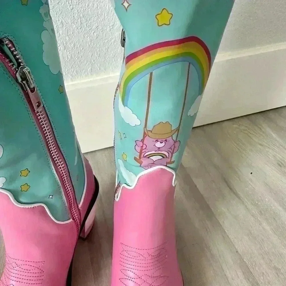 Care Bears X Dolls Kill Cowboy Boots Size 7 - Picture 4 of 9